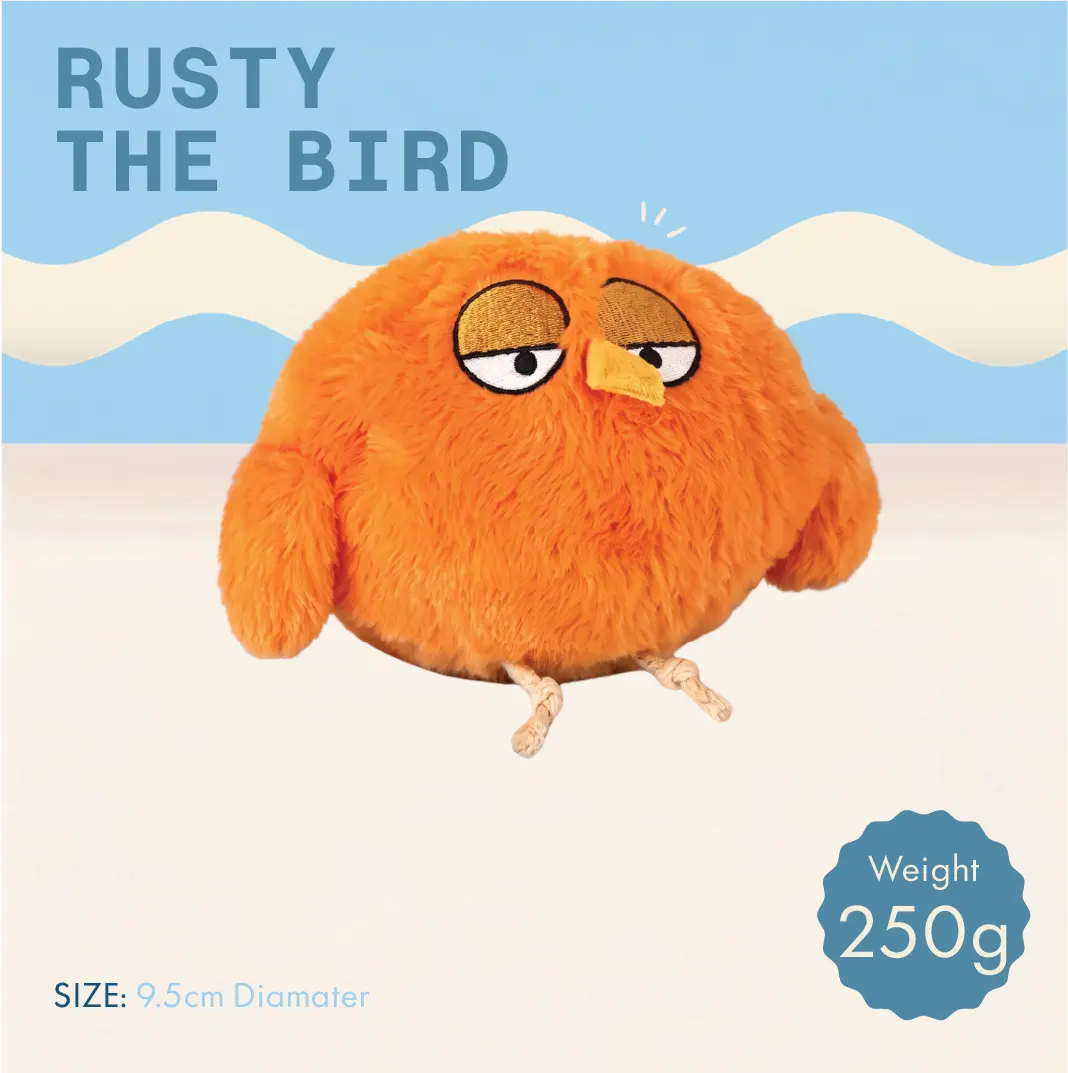 Rusty the Bird, self-moving electronic plush toy with rope legs for dogs, photo 2