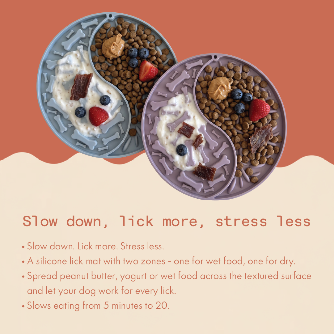 Yin & Yang Mauve 2-in-1 Slow Feeder & Lick mat