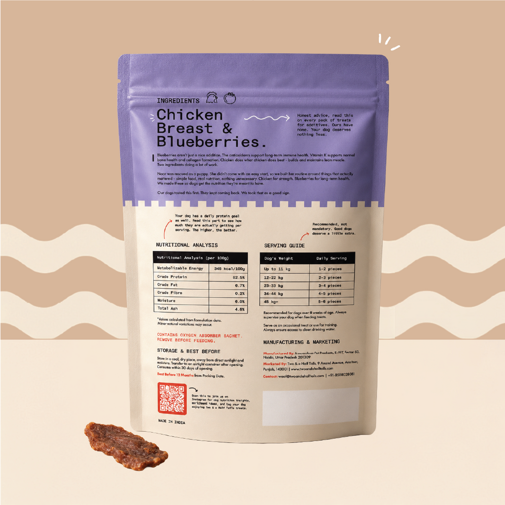 Noor's Blueberry Chicken Jerky (Grain-Free Dog Treats)