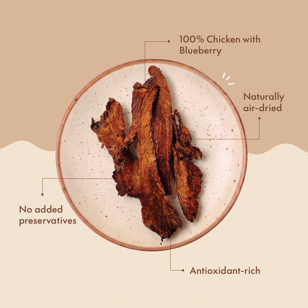 Noor's Blueberry Chicken Jerky (Grain-Free Dog Treats)