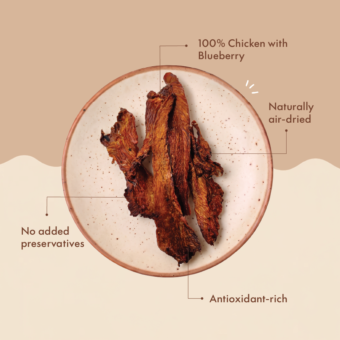 Noor's Blueberry Chicken Jerky (Grain-Free Dog Treats)