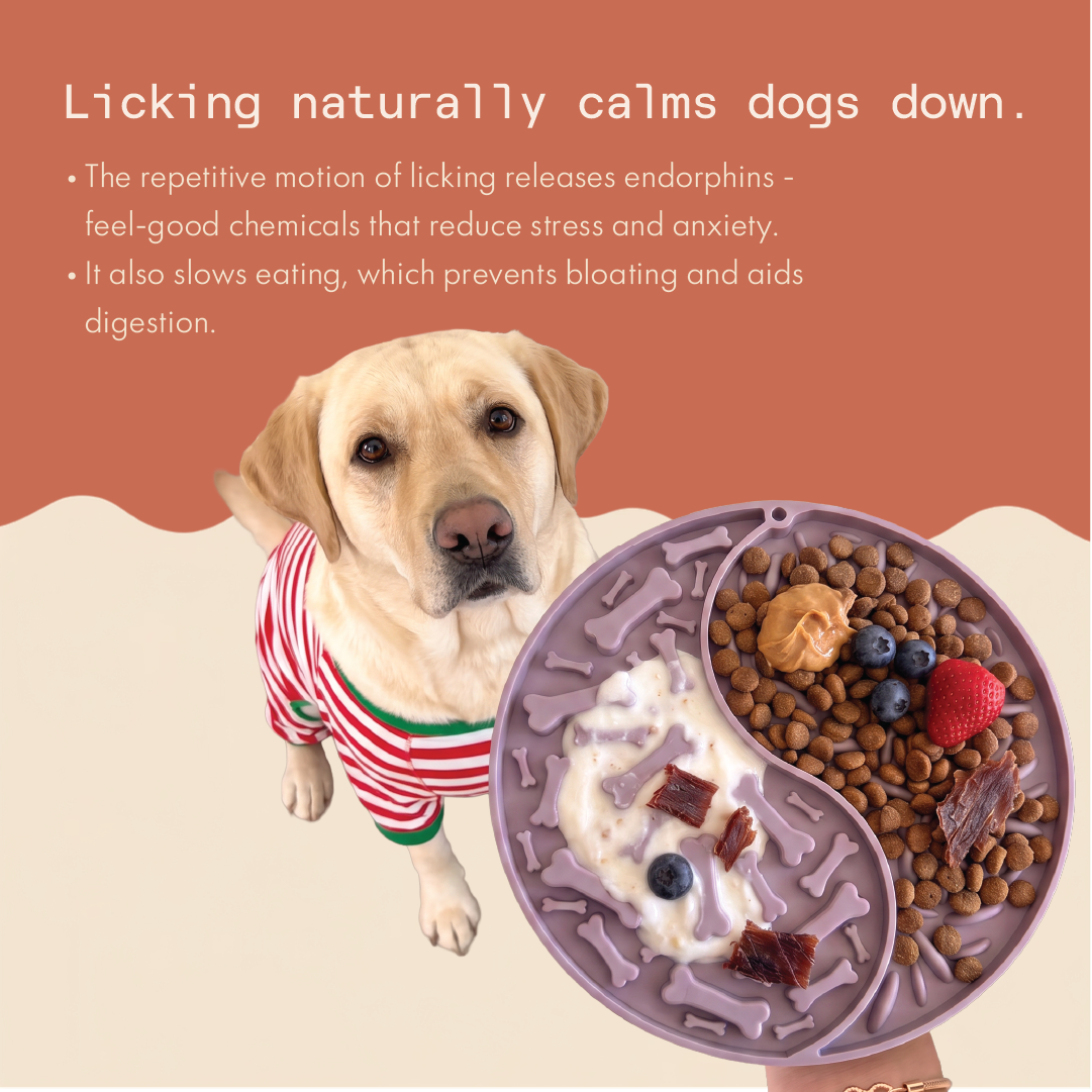 Yin & Yang Mauve 2-in-1 Slow Feeder & Lick mat
