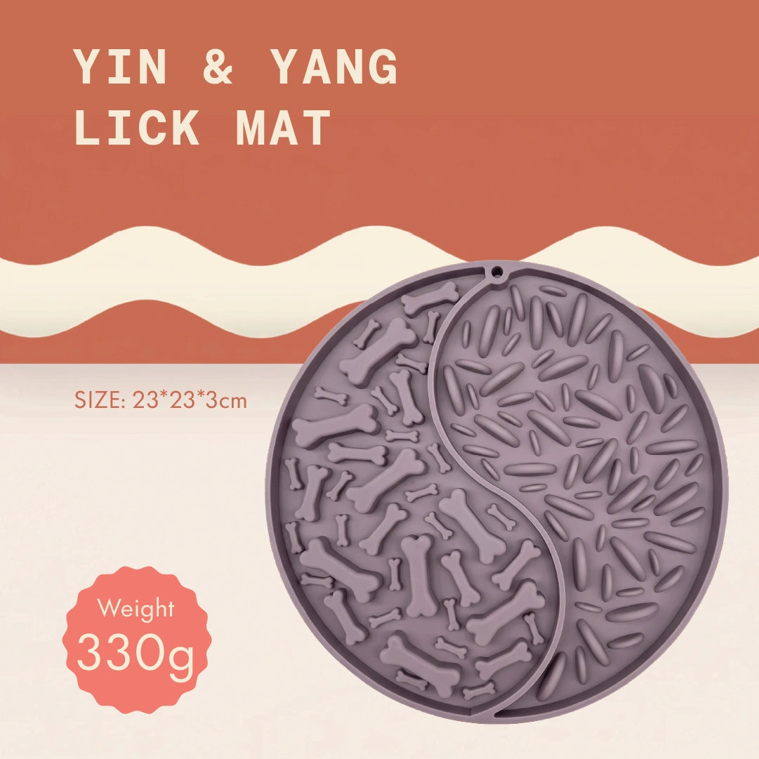 Yin & Yang Mauve 2-in-1 Slow Feeder & Lick mat