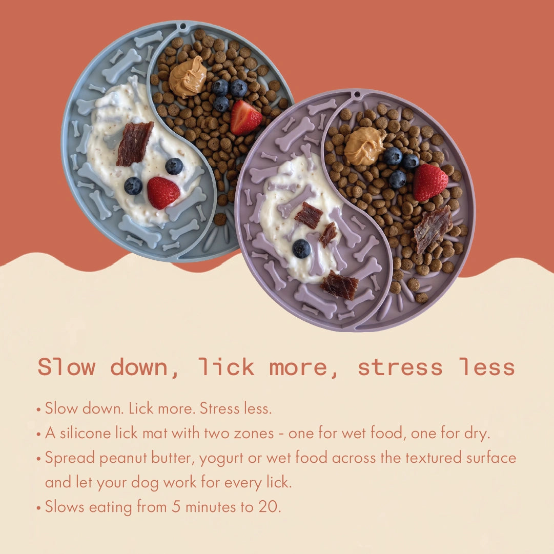Yin & Yang Mauve 2-in-1 Slow Feeder & Lick mat